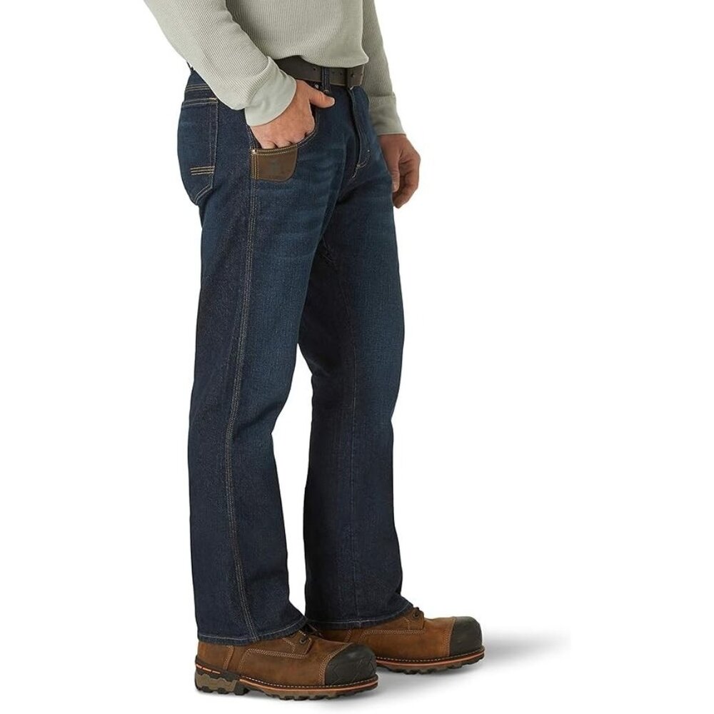 Wrangler Riggs Workwear Mens Size 32X36 Slim  Jeans Dark Stone NEW